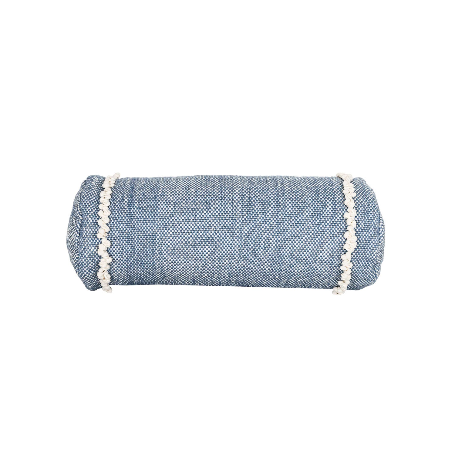 Blue Handwoven Recycled PET Outdoor Bolster Pillow - Waki
