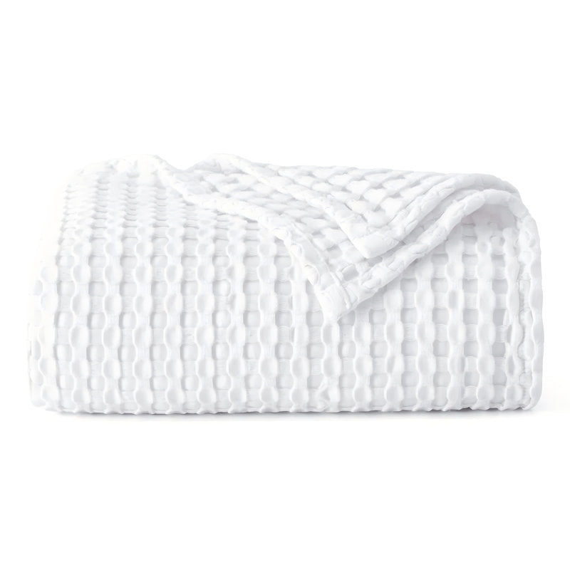 Cooling Waffle Blanket - Cotton & Bamboo Blend for All Seasons