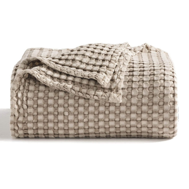 Cooling Waffle Blanket - Cotton & Bamboo Blend for All Seasons