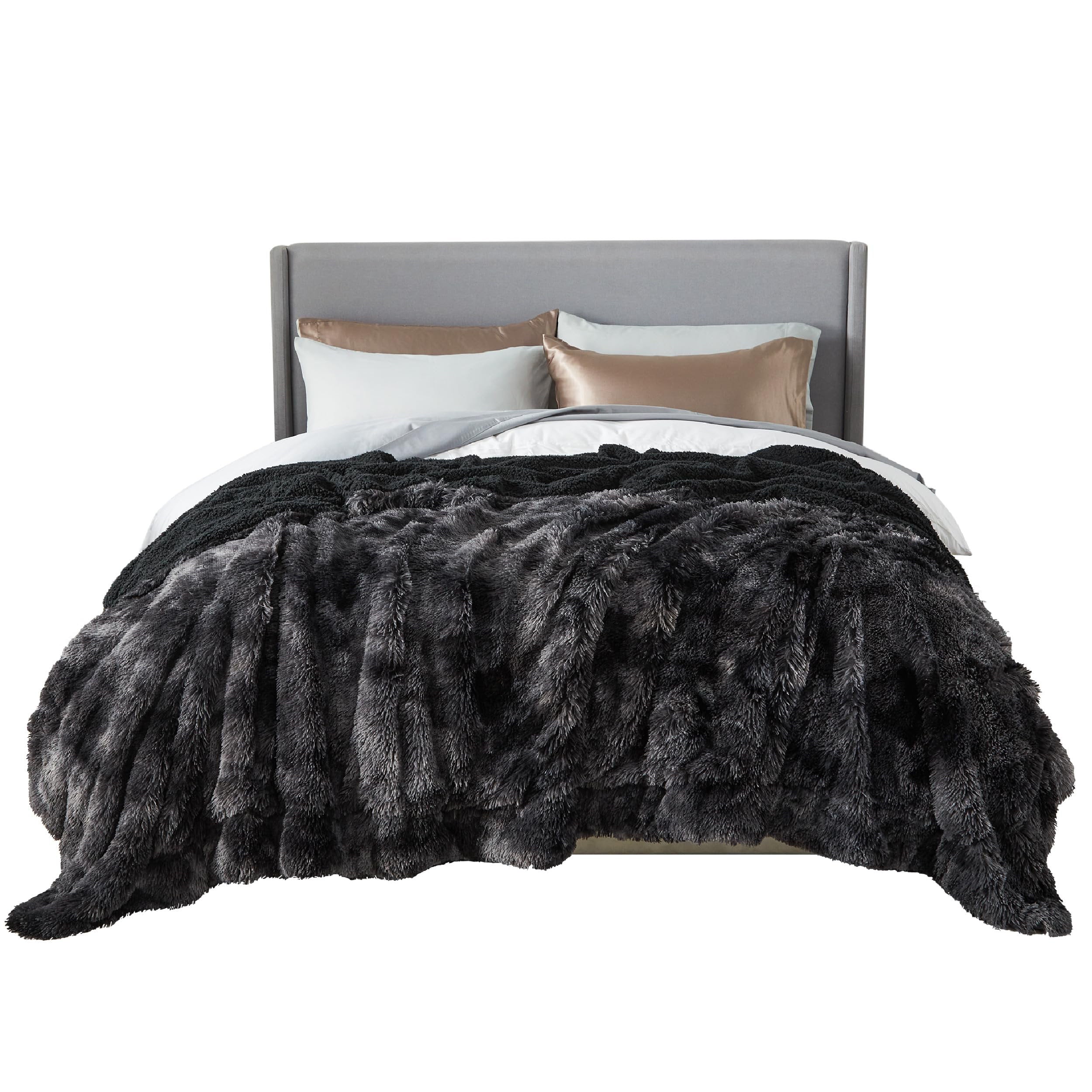 Tie Dye Faux Fur Blanket - Soft Sherpa Fleece Bed Throw