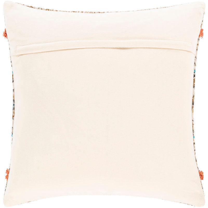 Square Cotton Throw Pillow with Insert - Woven Decorative Cushion