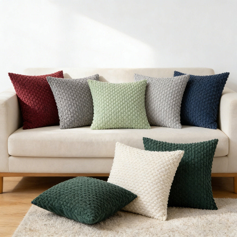 Set of 2 Boho Throw Pillow Covers - Soft Decorative Cushion Cases