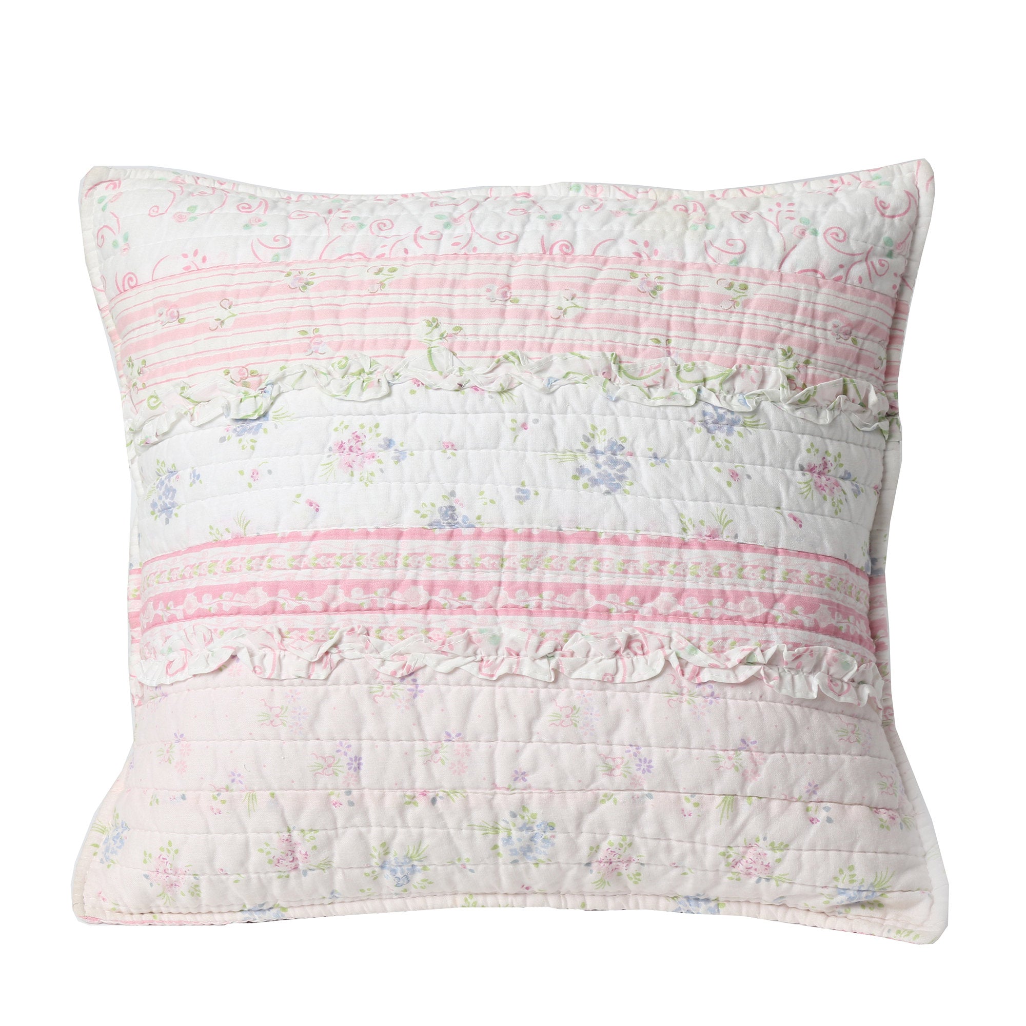 Romantic Chic Embroidered Cotton Throw Pillow for Bedroom Decor