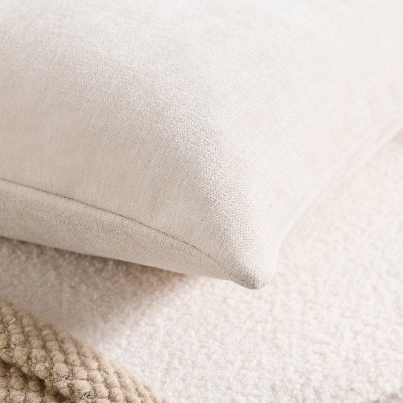 Set of 2 Slub Chenille Cushion Covers | Farmhouse Decorative Pillows