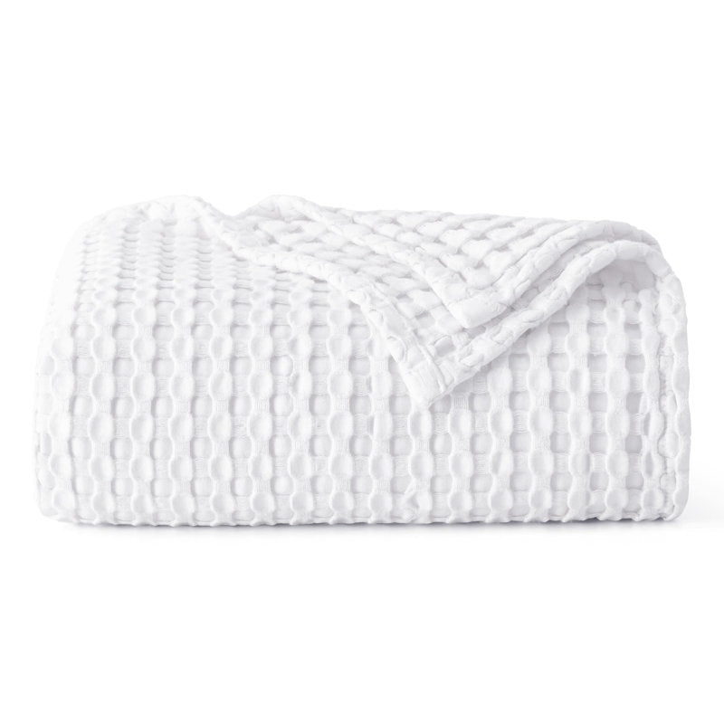 Cooling Waffle Blanket - Cotton & Bamboo Blend for All Seasons