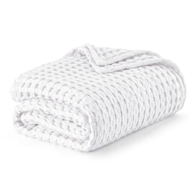 Cooling Waffle Blanket - Cotton & Bamboo Blend for All Seasons