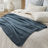 Chunky Chenille Knit Throw Blanket | Moss Stitch Soft Couch Throw