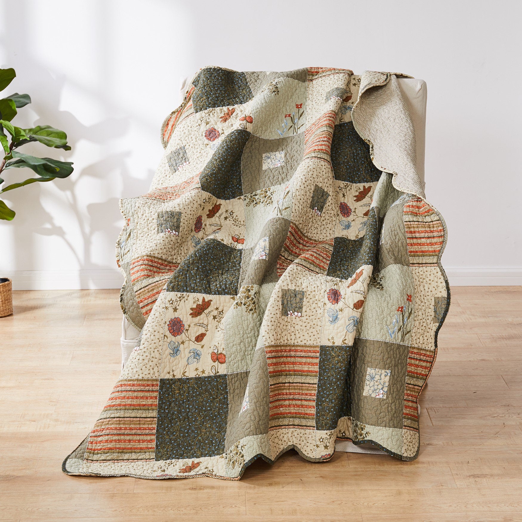 Sedona Quilted Cotton Throw - 50x60 Southwestern Blanket for Layering