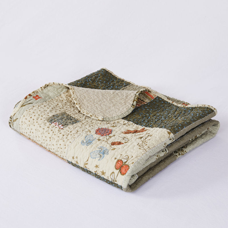 Sedona Quilted Cotton Throw - 50x60 Southwestern Blanket for Layering
