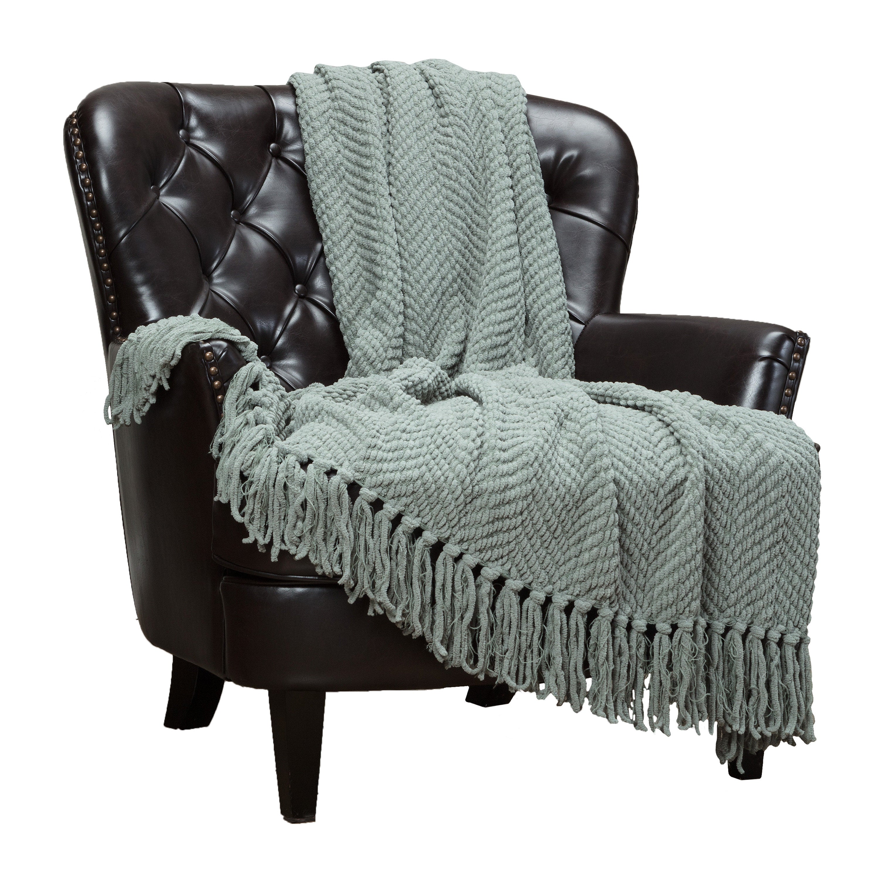 Textured Knitted Throw - Soft Acrylic Blend Blanket for Couch & Bed